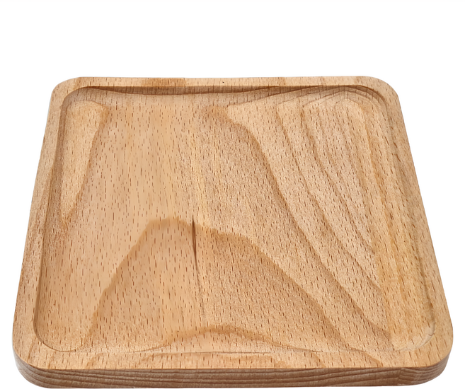Homely Zakka 木趣食光木質正方型托盤 145g, 小正方, 1個