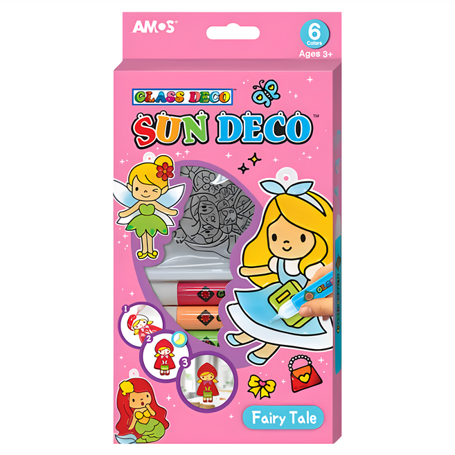 AMOS 阿摩司 6色吊飾DIY玻璃彩繪膠組, 多色, 1盒