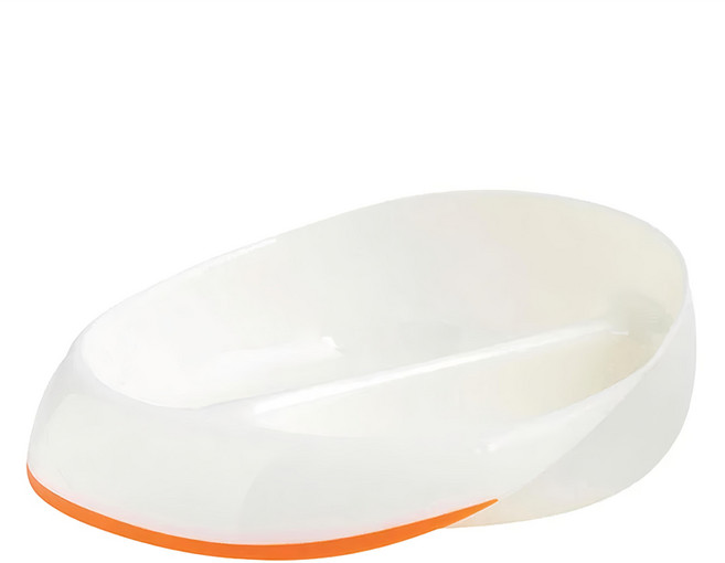 mastrad 雙格止滑幼兒盤 直徑 19 x 6cm 171g 145ml + 275ml, 橘色, 1個