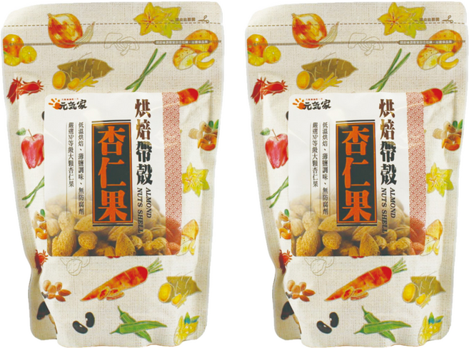 元氣家 烘焙帶殼杏仁果, 200g, 2包