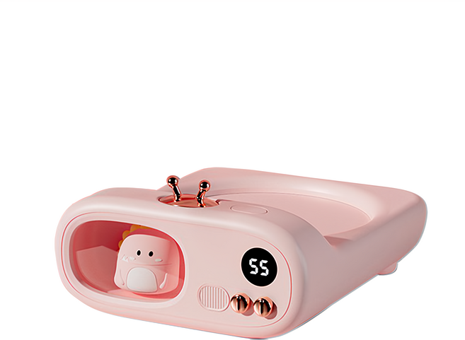 ANTIAN 萌寵TV數位顯示暖杯墊 智能重力感應恆溫杯墊/保溫杯墊/加熱杯墊 45°C/55°C/75°C, 小恐龍款, 1個