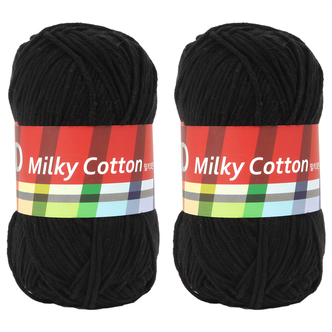 brandyarn Milky Cotton Red系列 棉混紡針織線 50g, 黑色, 2捲