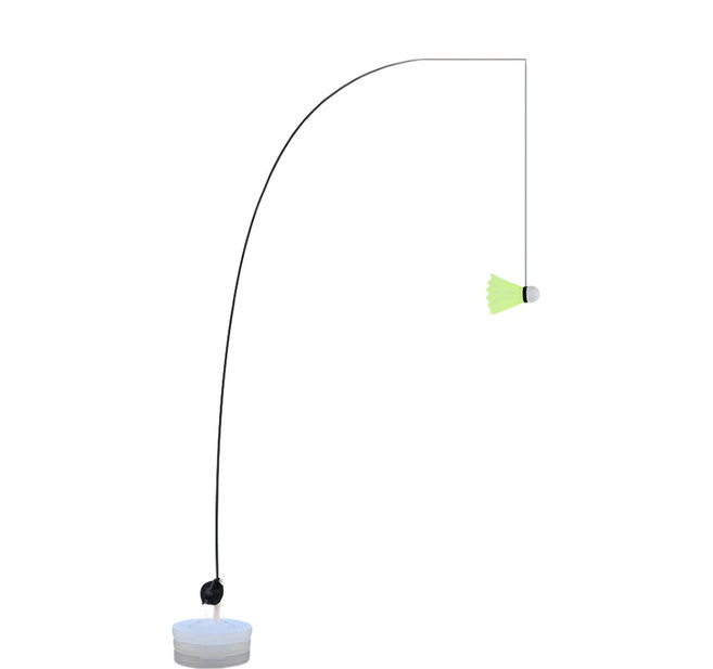 免撿球單雙人羽球練習器, 黑色/白色/黃色, 1個