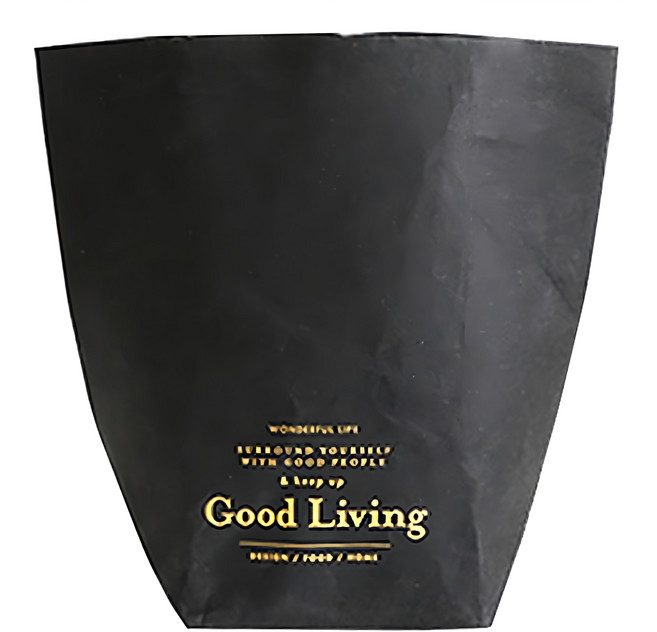 E.dot 北歐可水洗牛皮紙袋, 黑色, 1個