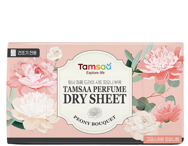 Tamsaa 衣物柔軟香氛烘衣片 Peony Bouquet 烘衣機用, 130張, 1盒