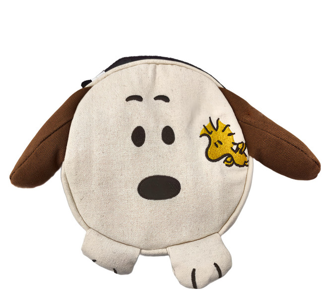 PEANUTS 史努比 胡士托探出耳朵帆布側背包, 粉色