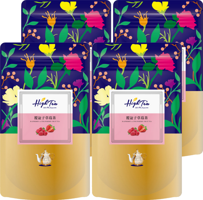 High Tea 伂橙 水果草本茶 覆盆子草莓茶, 2g, 20入, 4袋