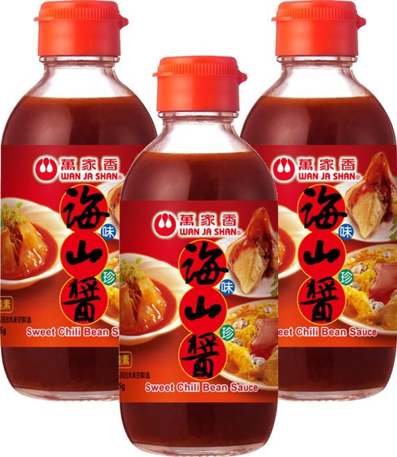 萬家香 海山醬 非基因改造黃豆製成 古早美味, 225g, 3瓶