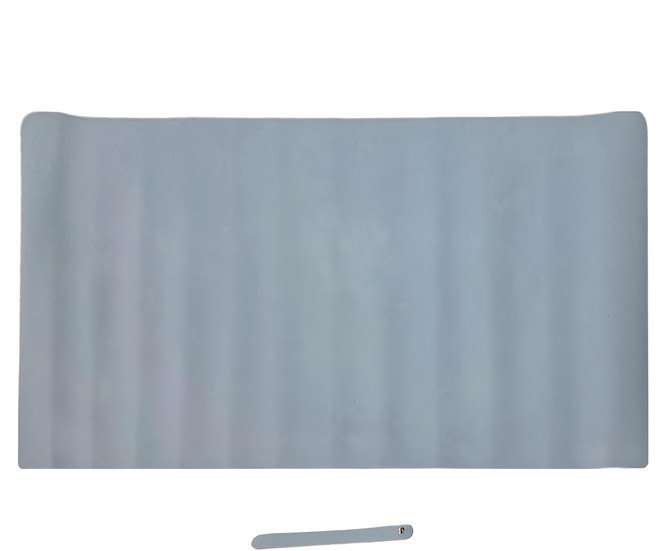 雙面皮革桌墊 PU皮, 90 x 45cm, 天藍 + 銀, 1組