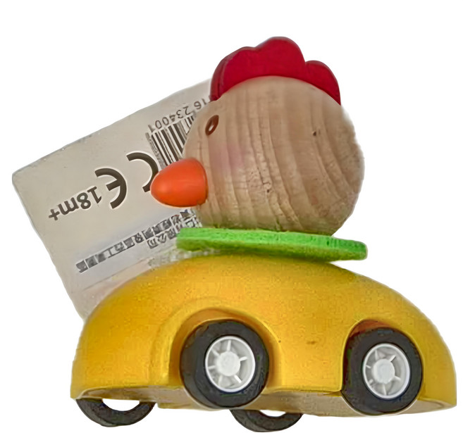 德德小品集 木製動物迴力車 18個月以上, 小雞 多色, 1個