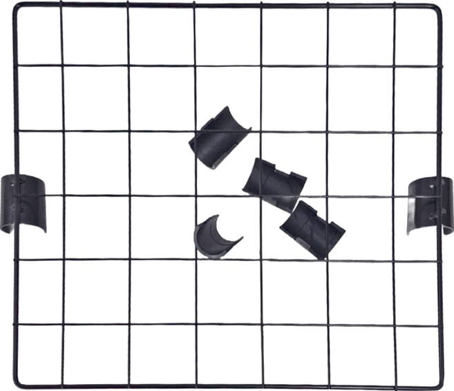 KI WISH 居家生活 側邊鐵架方格網 附夾片 4個 Set, 1組, 黑色