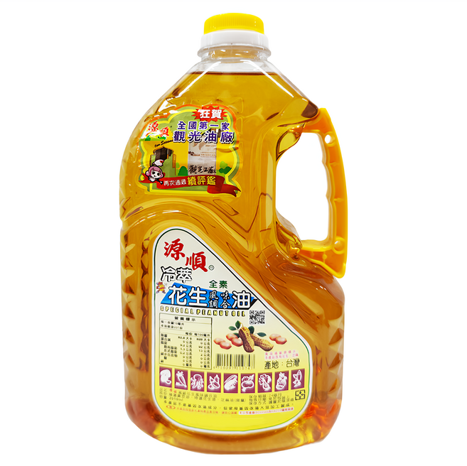 源順 冷萃花生風味調合油 冷壓技術保留食材營養價值, 2.01L, 1罐