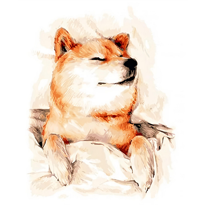 ArtLife 藝術生活 數字油畫DIY組 DT155 40 x 50cm, 微笑柴柴, 1組