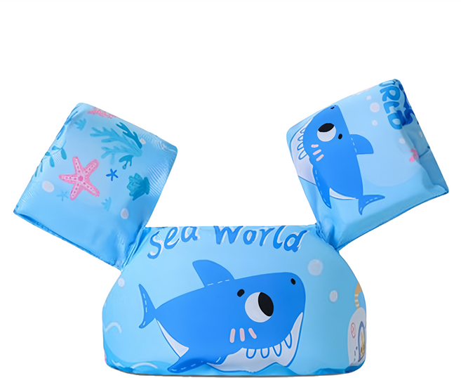 兒童游泳手臂浮力圈 03潛水鯊魚, 藍色, 1個