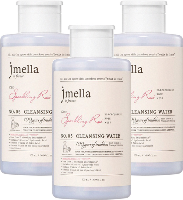 jmella in france 卸妝水, No.05 Sparkling Rose, 500ml, 3瓶