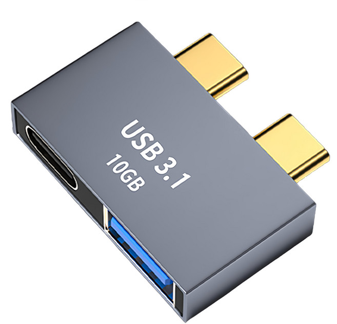 UniSync MacBook Pro/Air雙Type-C轉Type-C/USB3.1高速10GB轉接器, 5P02XSR01PTD7, 1個