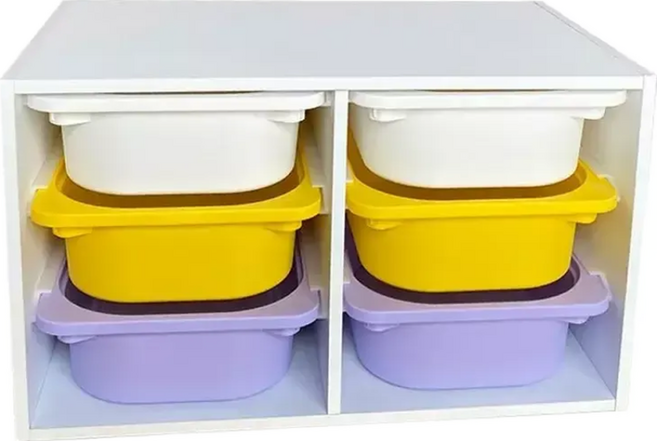橫式抽屜櫃6抽 SL6S2W2Y2PU 小號 58 x 33 x 34cm, 白黃紫, 6個