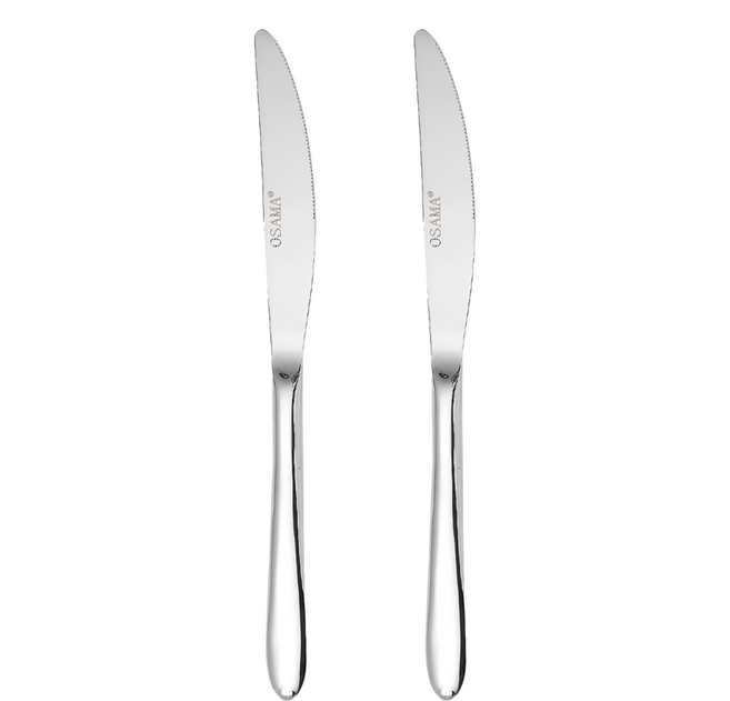 OSAMA 王樣 西餐刀 420不鏽鋼 24.2cm, 銀色, 2支