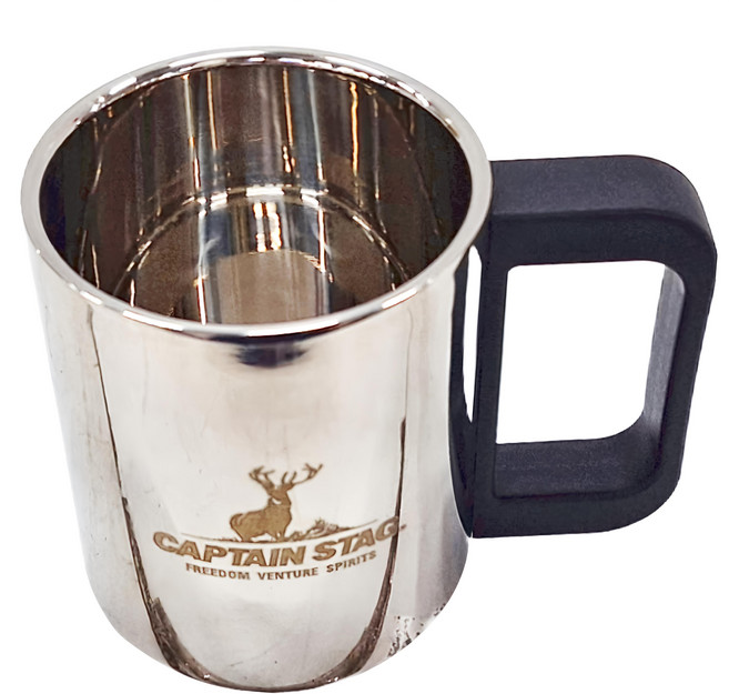 CAPTAIN STAG 鹿牌 雙層不鏽鋼經典款馬克杯 250ml 保溫保冷, 銀色, 1個