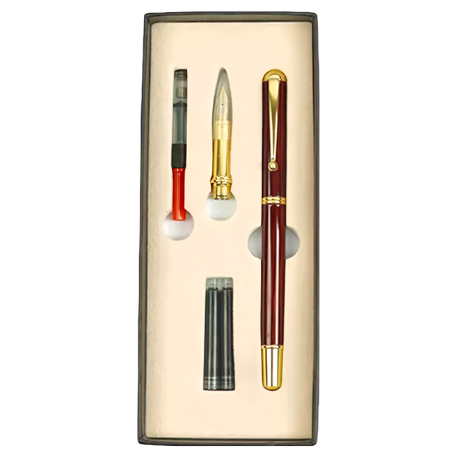 Kozaki 神崎家居 鋼筆式鋼筆毛筆練字筆套裝 125g, 0.25cm, 棕色 + 金色