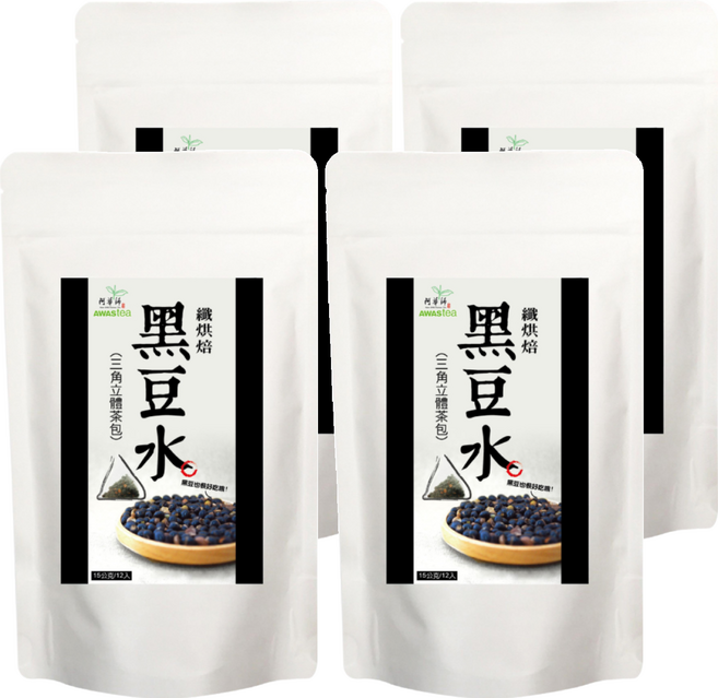 AWAStea 阿華師 纖烘焙黑豆水, 15g, 12入, 4袋