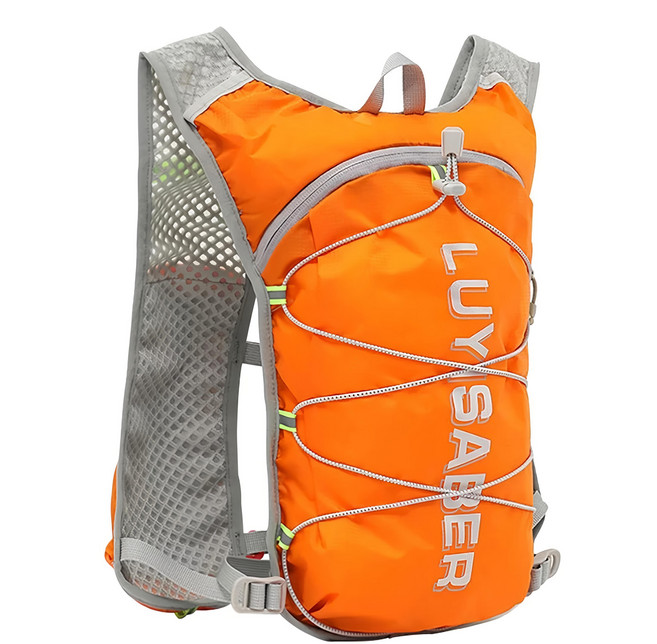 LUYISABER 輕量防潑水運動跑步反光登山包, 橘色