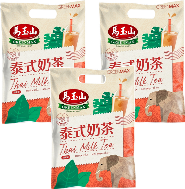 馬玉山 泰式奶茶, 20g, 12包, 3袋