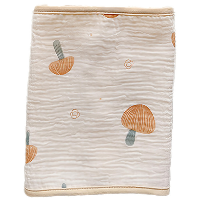 Chu-mi 啾米 四層紗長型澡巾 25x45 CM 100%棉, 橘蘑菇, 1條, 1條