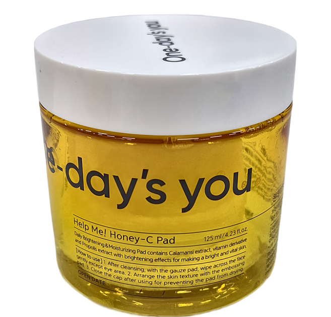 One-day's you HELP ME蜂蜜C舒膚棉片 125ml, 60片, 1瓶