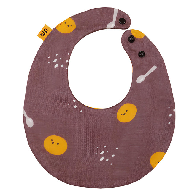 Runny yolk. 朗尼幼克 純棉口水巾, 墨紅色, 1條