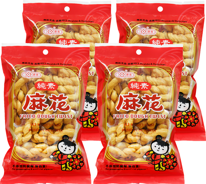 惠香 純素 麻花, 110g, 4包
