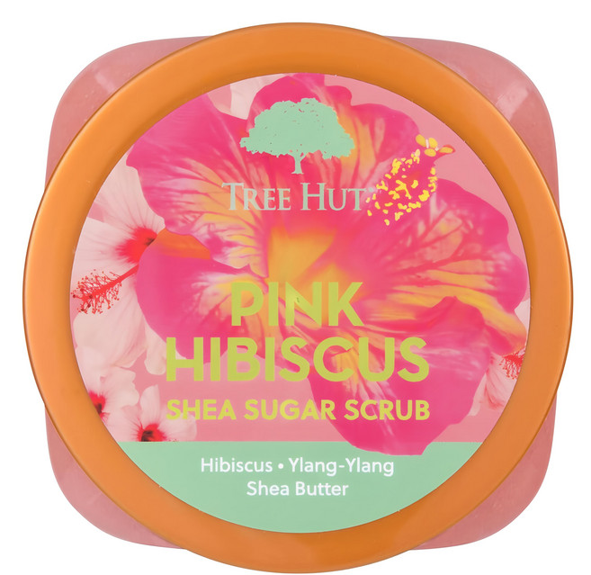 TREE HUT 乳油木蜜糖身體磨砂膏 Pink Hibiscus, 18oz, 1罐