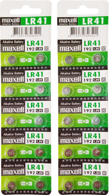 maxell 台灣公司貨 鹼性鈕扣型電池 LR41, 10顆, 2組