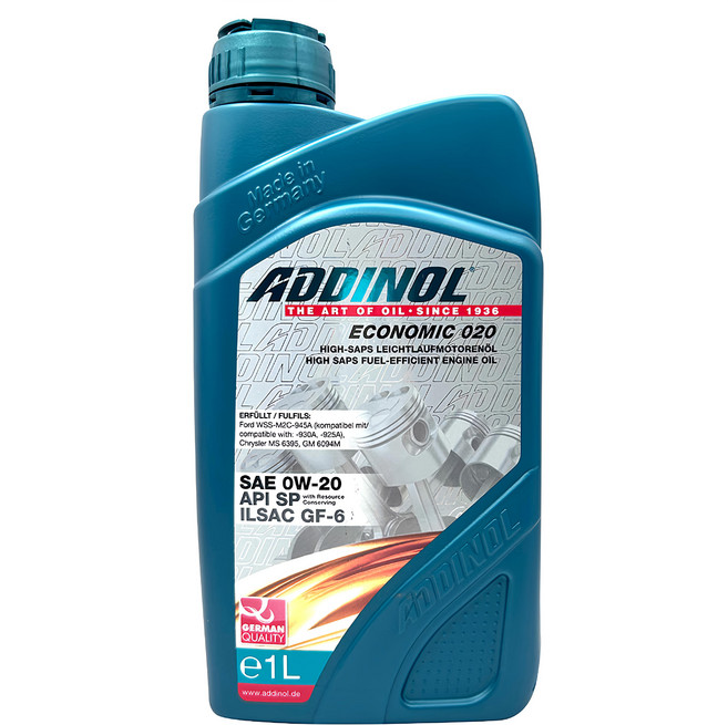 ADDINOL Economic 0W20 全合成機油, 1瓶, 1L