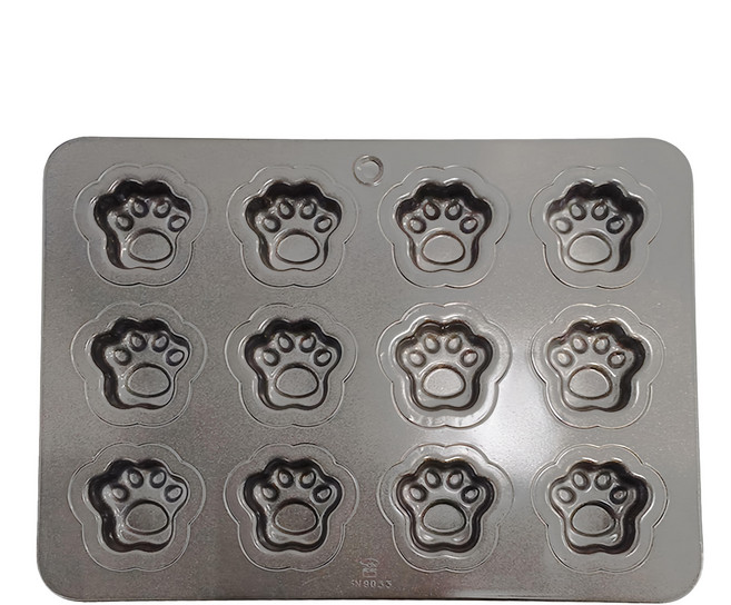 SaNNeNg 三能 800系列不沾 12連猫爪模 365 x 265 x 22mm, 灰色, 1個