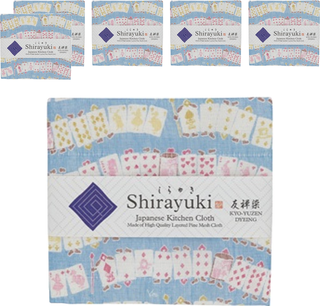 ShirayukiFuukin 友禪染多用途白雪拭巾 夢遊仙境 藍色, 6條
