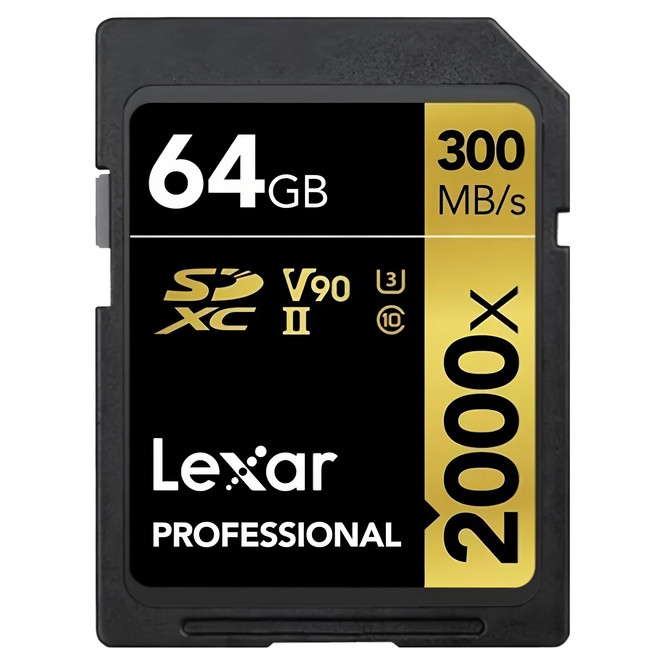 Lexar 雷克沙 Professional SDXC 2000X V90 UHS-II U3 記憶卡, 64GB, 1個