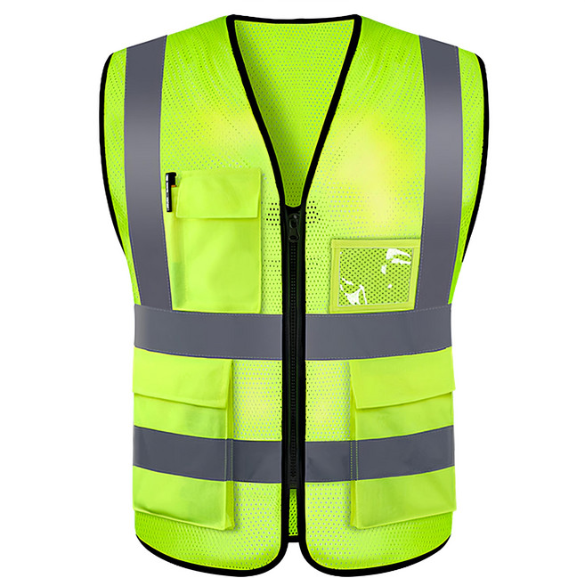 多口袋反光背心, 螢光綠, 1件