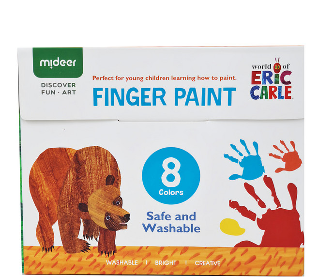 mideer 可洗式手指顏料組 好餓的毛毛蟲, 1組, 60ml