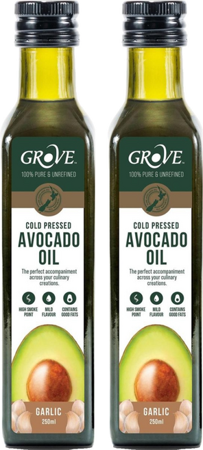GROVE 克羅福 冷壓初榨酪梨油 大蒜, 250ml, 2瓶