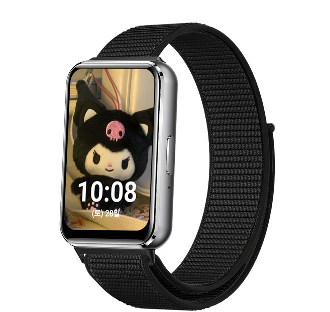 NUART Galaxy Fit 3 尼龍運動錶帶, 黑色, 1個