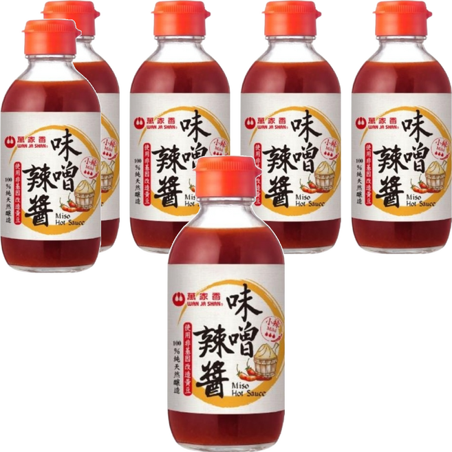 萬家香 味噌辣醬 225g 100%純天然釀造 使用非基因改造黃豆, 6瓶