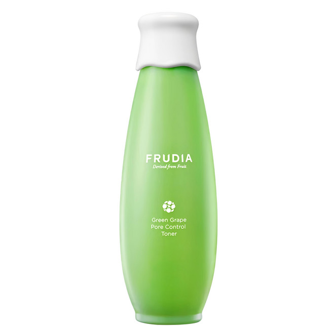 FRUDIA 有拭無孔 青葡萄毛孔調理化妝水 含青葡萄萃取物、維他命原B5、水果籽油、維生素E pH 5.5 清新水感 89%青葡萄鮮果汁, 195ml, 1瓶
