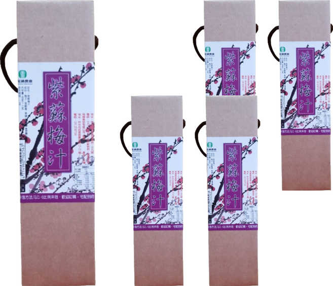 埔里鎮農會 紫蘇梅汁, 600ml, 5瓶