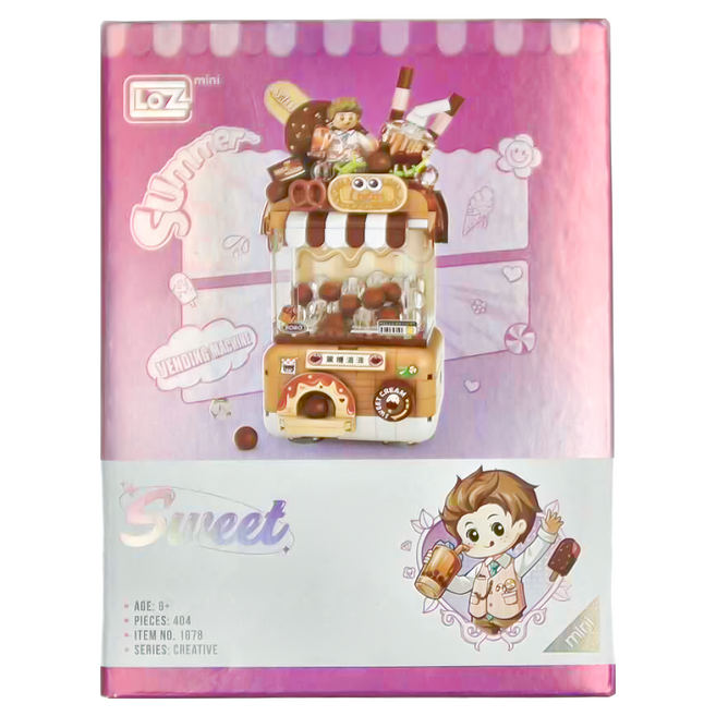 LoZ 積木玩具 Q頭扭蛋機 1678 黑糖波波 6歲以上 404片, Black, Brown, 1盒