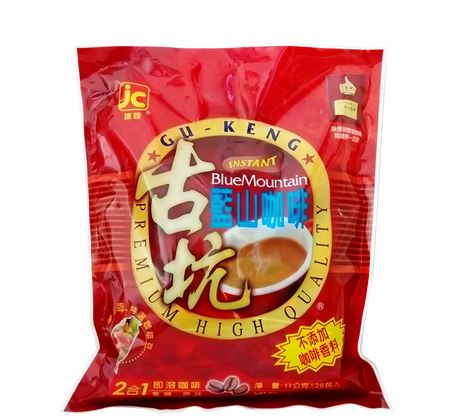 JIAN CHUAN 建銓 古坑藍山2合1咖啡, 11g, 25包, 1袋