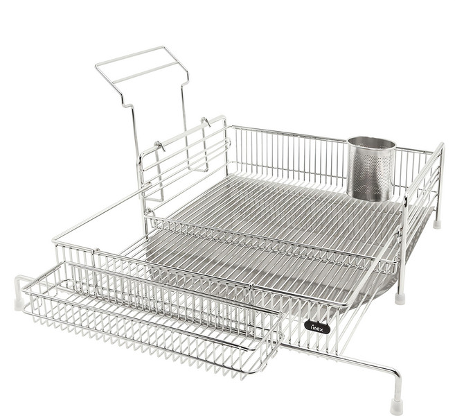 I NEX 韓國製乾淨邊緣4.0餐具瀝水架 2層, 1個, 1層, 銀