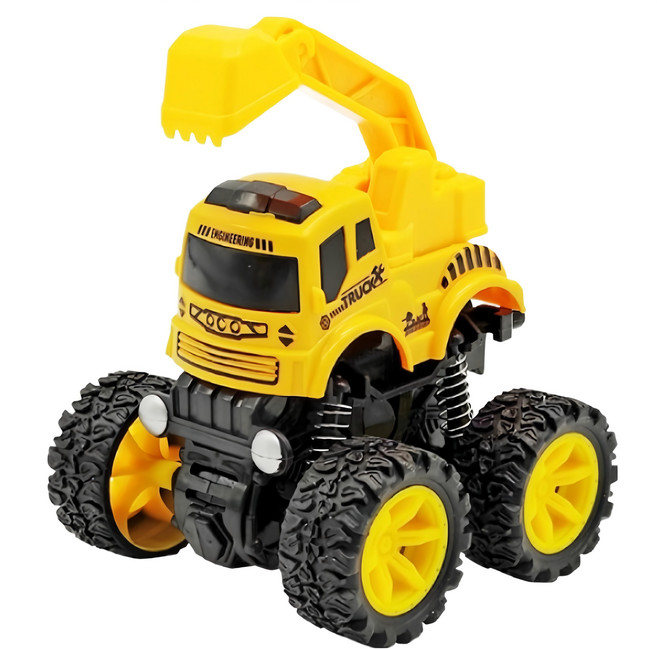 OhBabyLaugh 慣性四驅車, 挖掘車 黃色, 1個