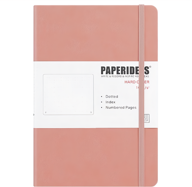 PAPERIDEAS A5 硬皮 188頁 點陣, 裸粉色, 1本