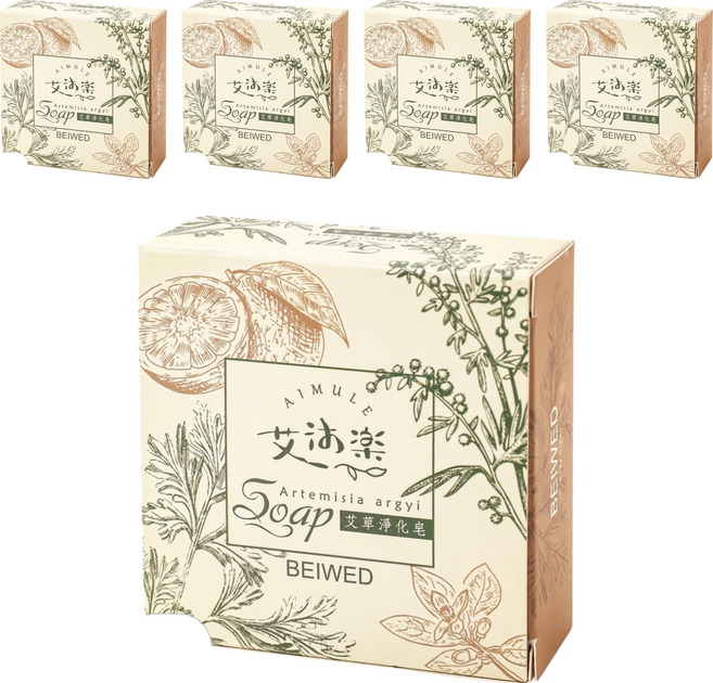 BEIWED 貝薇美學 艾草淨化皂 甜橙微香 手工皂, 110g, 5個